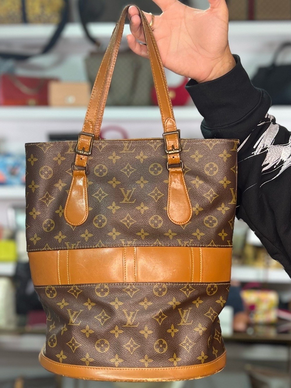 LV 1970's Monogram Bucket Bag